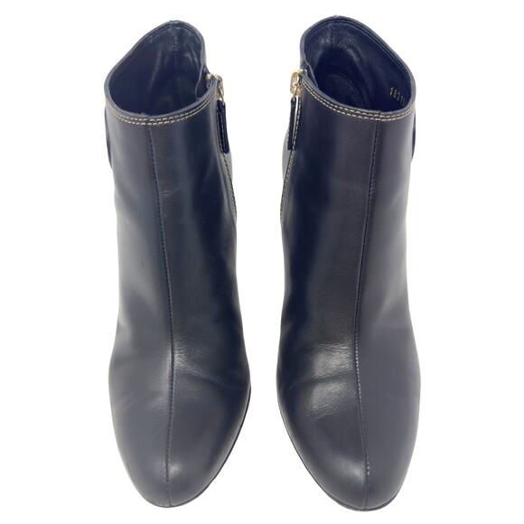 Gucci GG Logo Interlocking Monogram Black Leather High Heels Ankle Boots US 7.5 - Picture 4 of 13